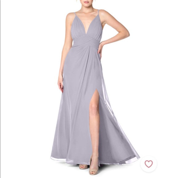 Azazie Maren Dress (in Fog) - Picture 2 of 8